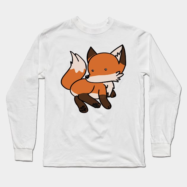 Cute Red Fox Chibi Long Sleeve T-Shirt by JunkSprout